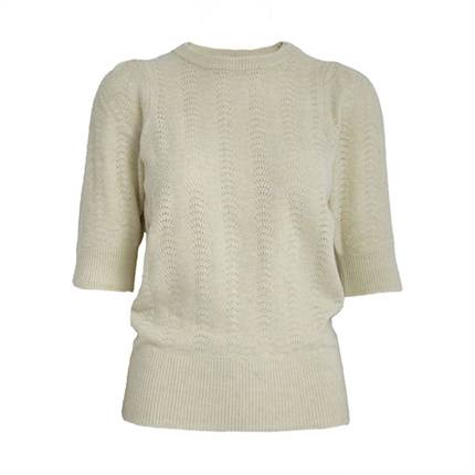 Minus Lianne knit t-shirt - Broken white